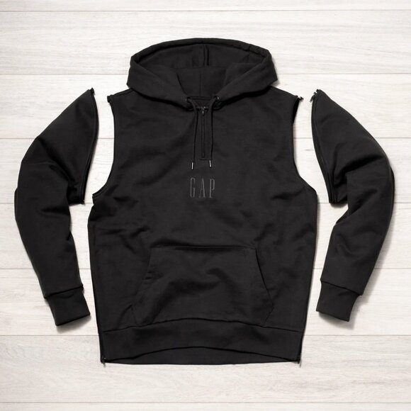 Gap + GQ STAMPD Logo Convertible Pullover Hoodie - Picture 2 of 6